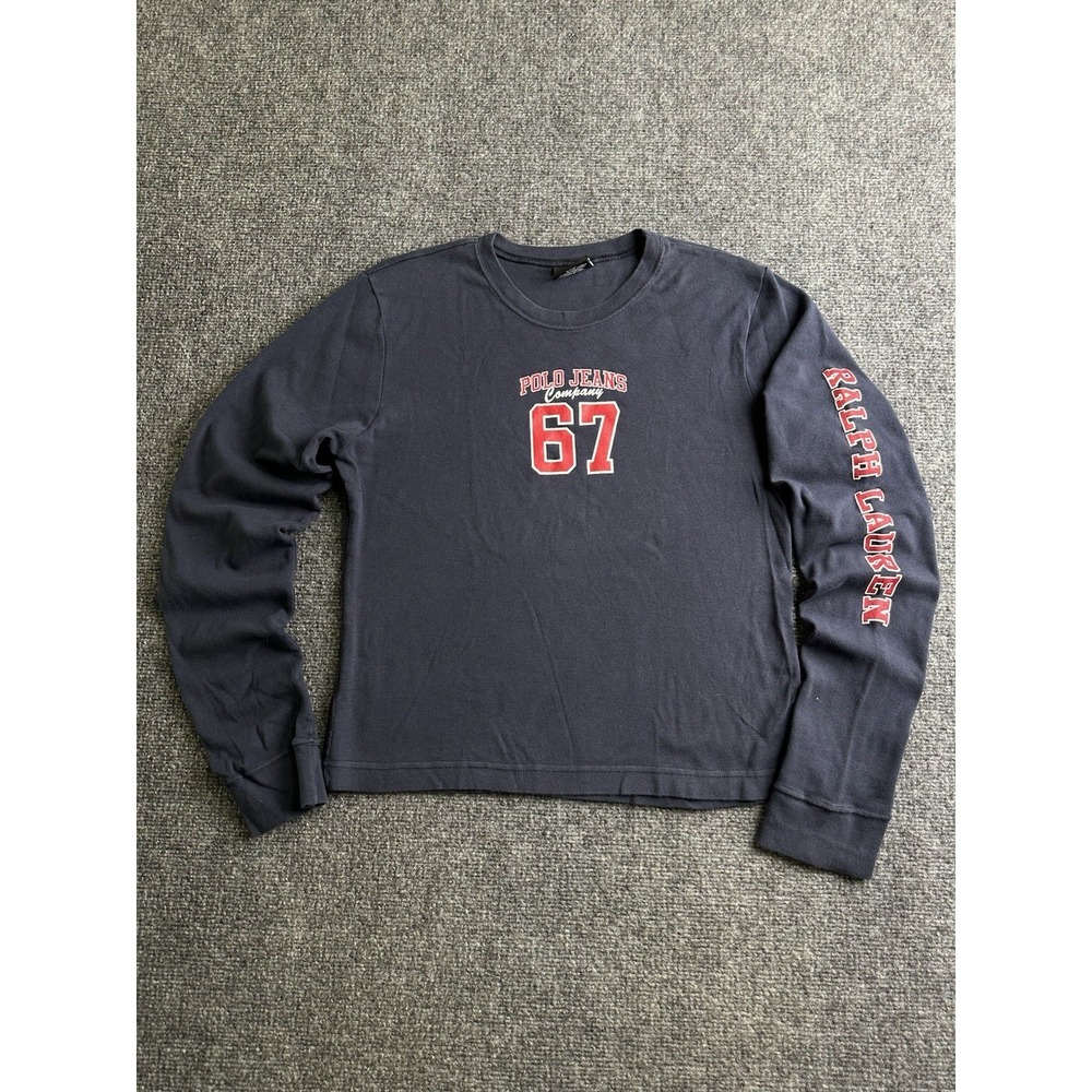 Womens Polo Jeans Co Ralph Lauren 67 Long Sleeve Shirt Navy, Size L
